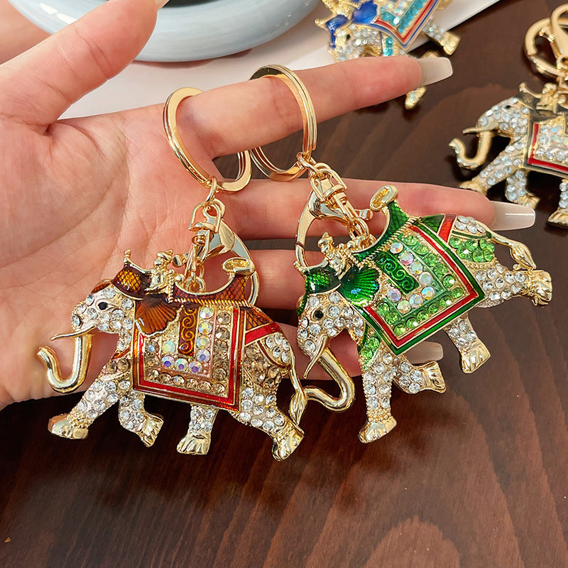 Wholesale Zinc Alloy Elephant Diamond Keychain